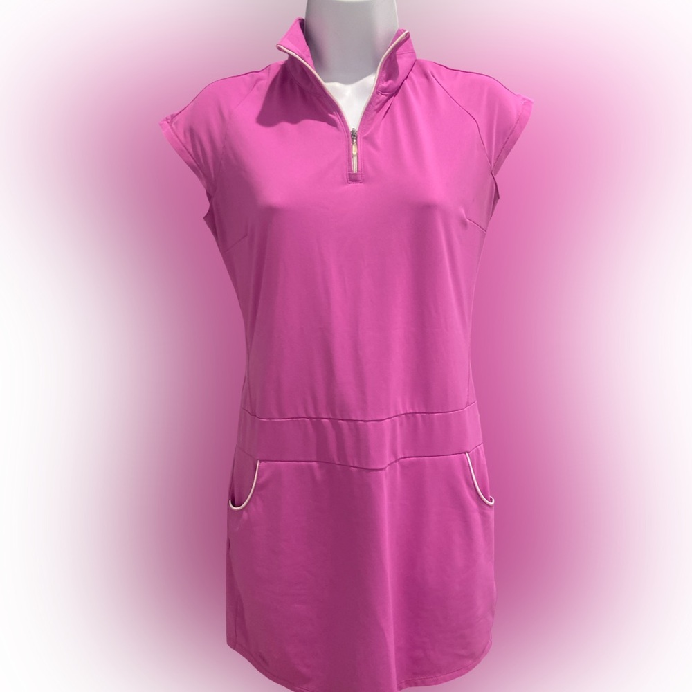 Adidas Pink Golf Dress - 2 pink , poly spandex